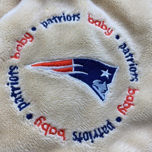 Baby Fanatic New England Patriots Bear Lovey Security Blanket Tan Navy Satin - Picture 10 of 10